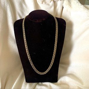 Gold Tone Chain Link Necklace 24” Stainless Steel